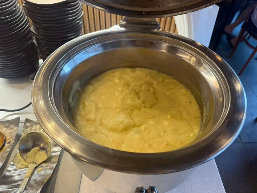 A plate filled from the salad bar