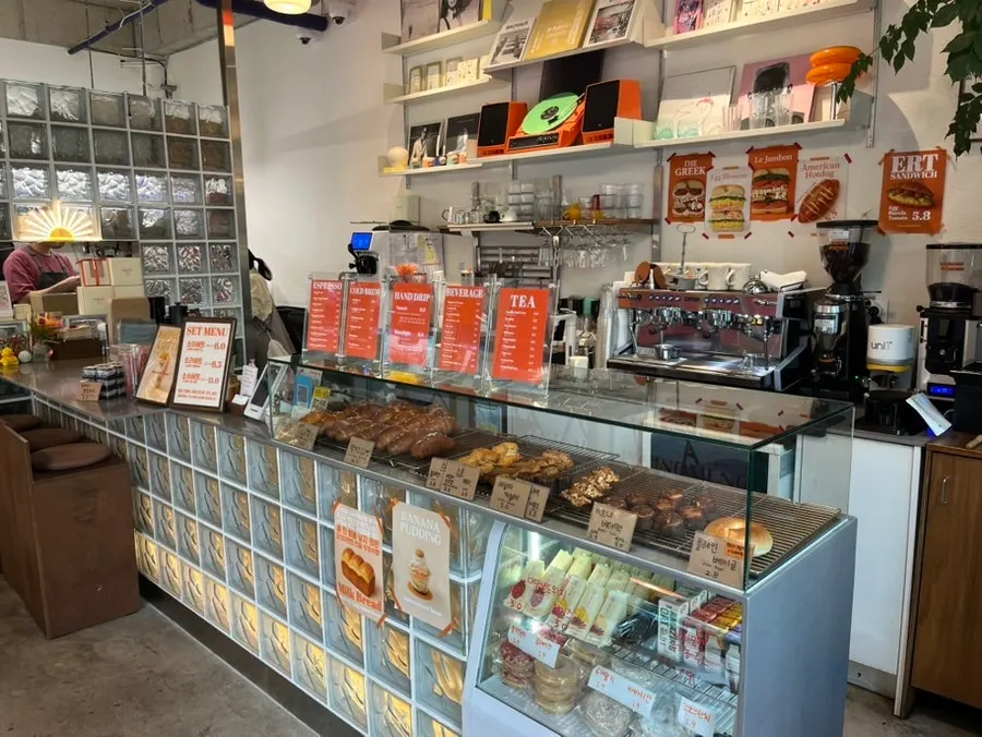 View of the cozy café interior