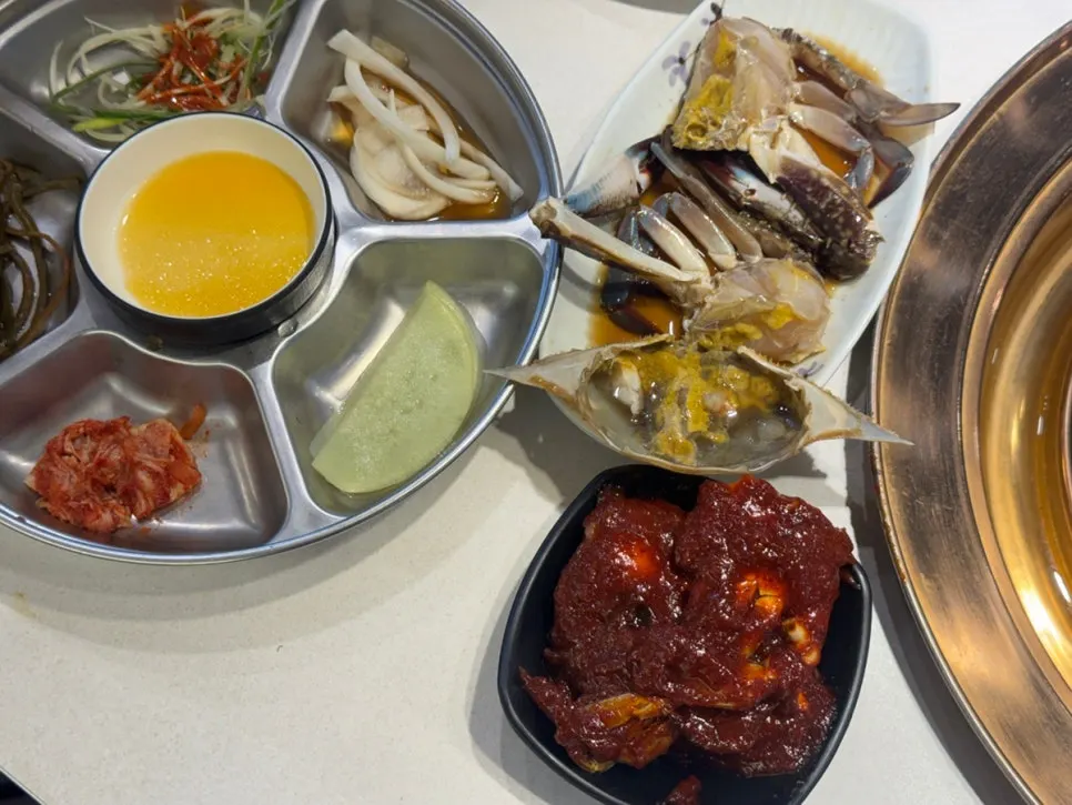 Beef and eel laid out on the table
