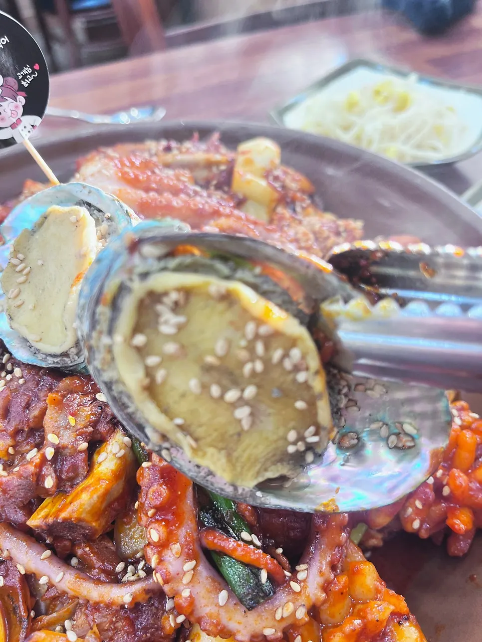 Seafood and braised pork back ribs dish
