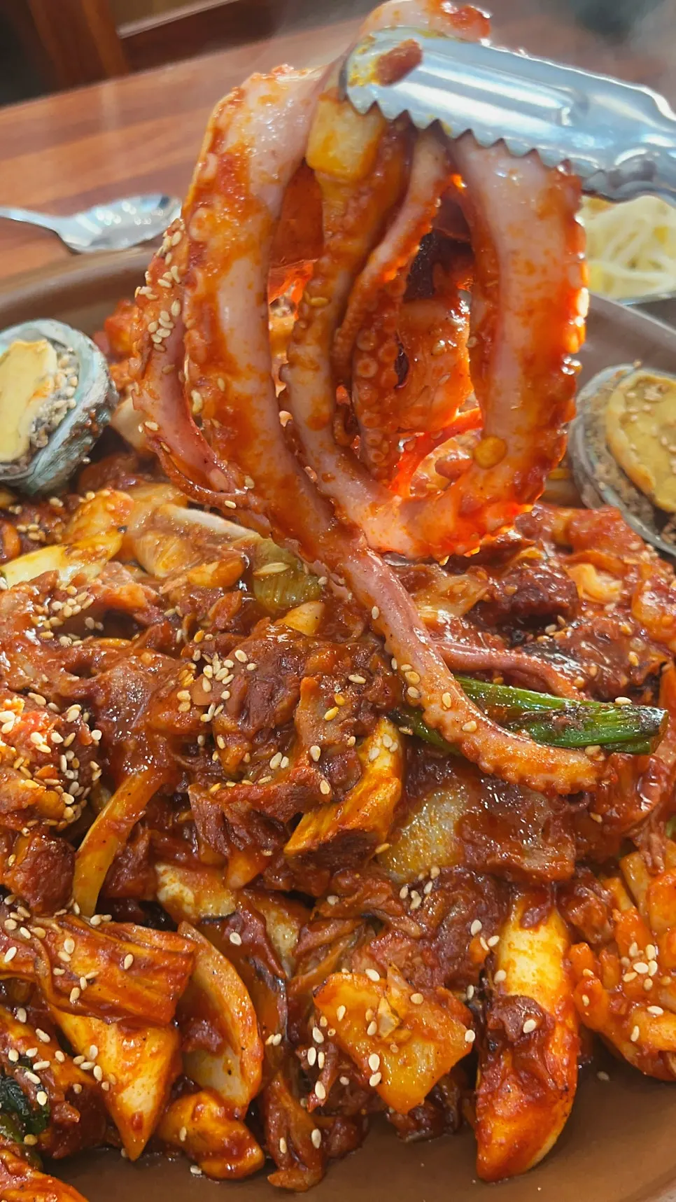 Seafood braised pork back ribs with deep sauce