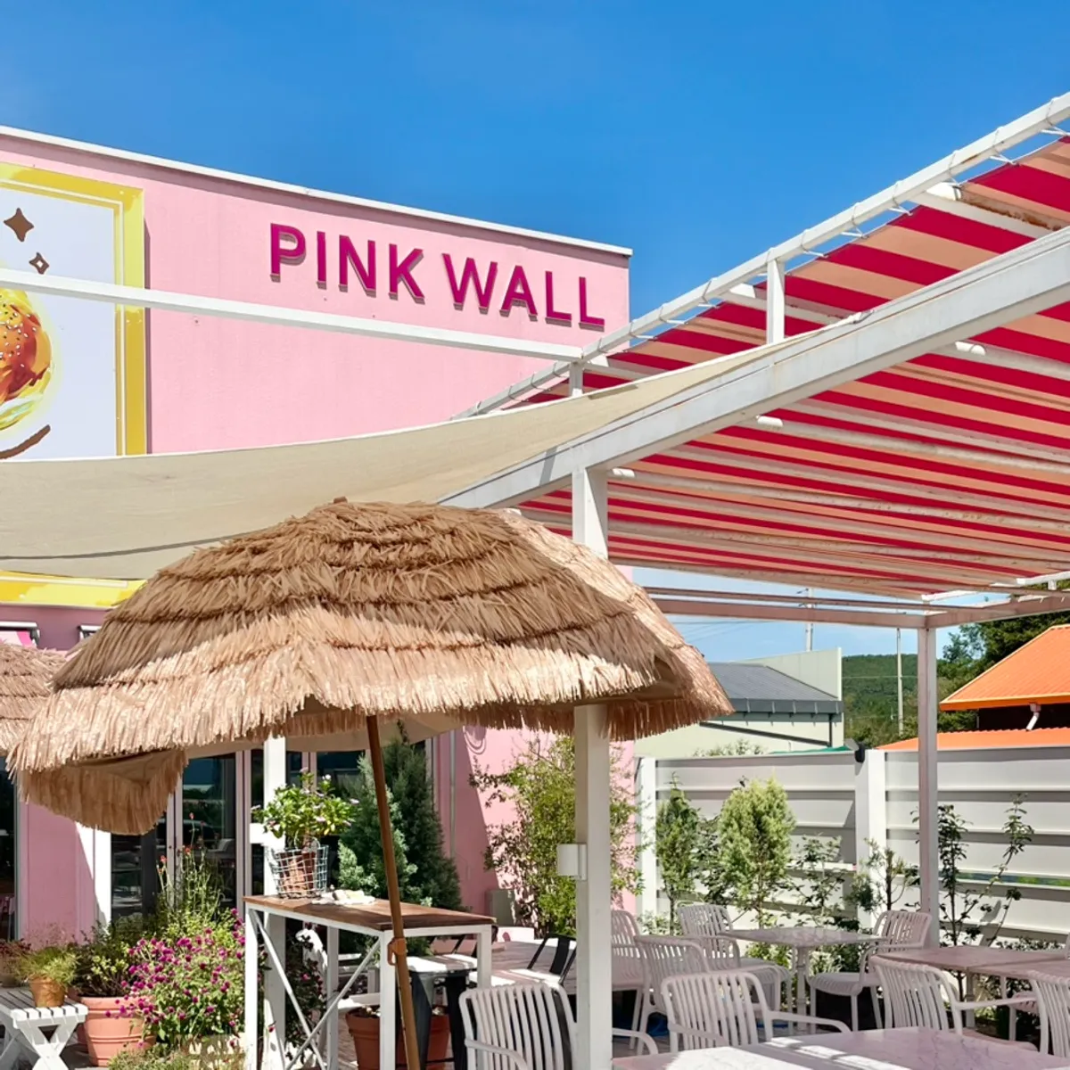 Main view of Pink Wall Cafe in Yeongjong
