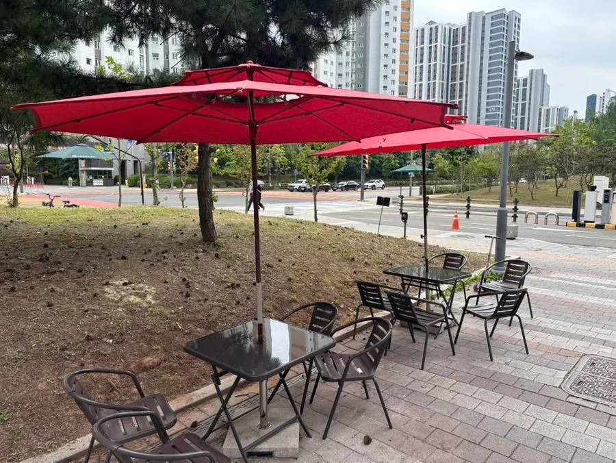 Outdoor terrace at the café