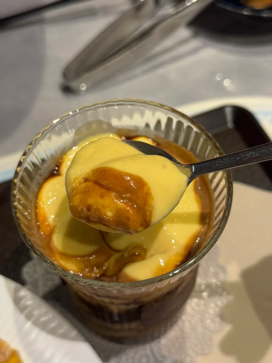 Mango coffee with layered mango and coffee