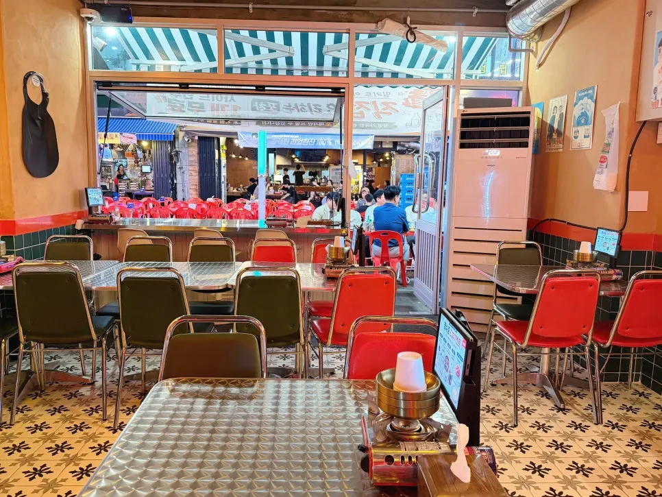 Indoor seating at Yeongpo with generous table spacing