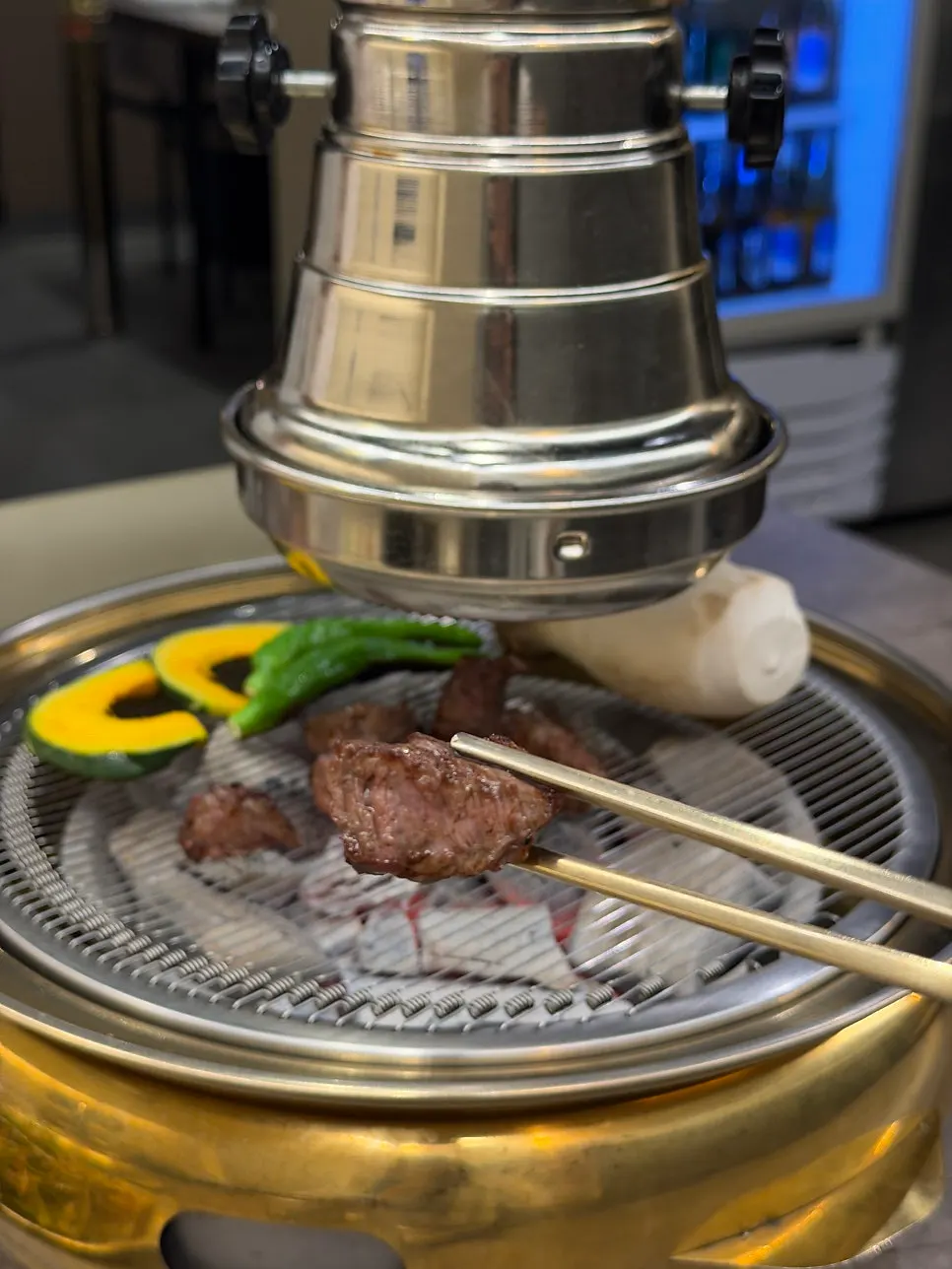 Close-up of fully grilled hanwoo