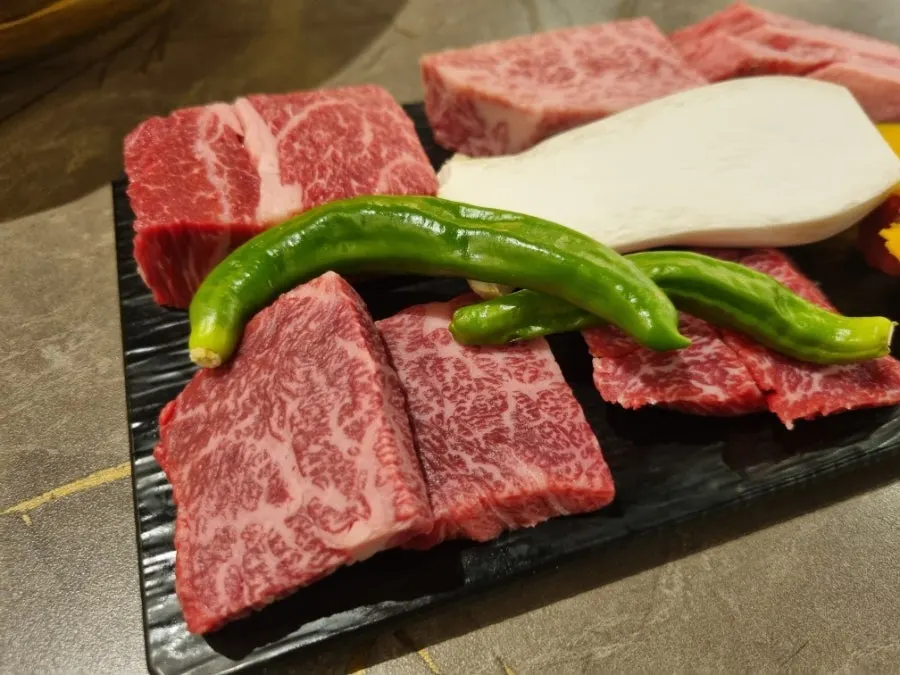 Hanwoo platter for two on the table