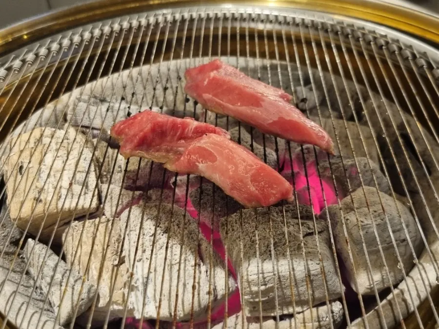 Galbisal on the charcoal grill