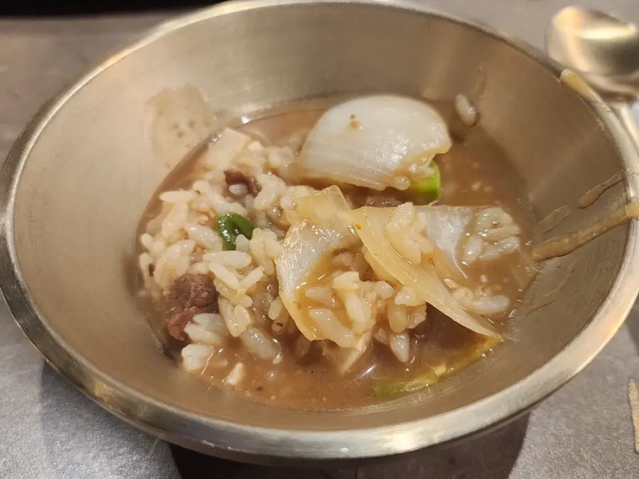 Doenjang sulbap served bubbling in an earthenware pot