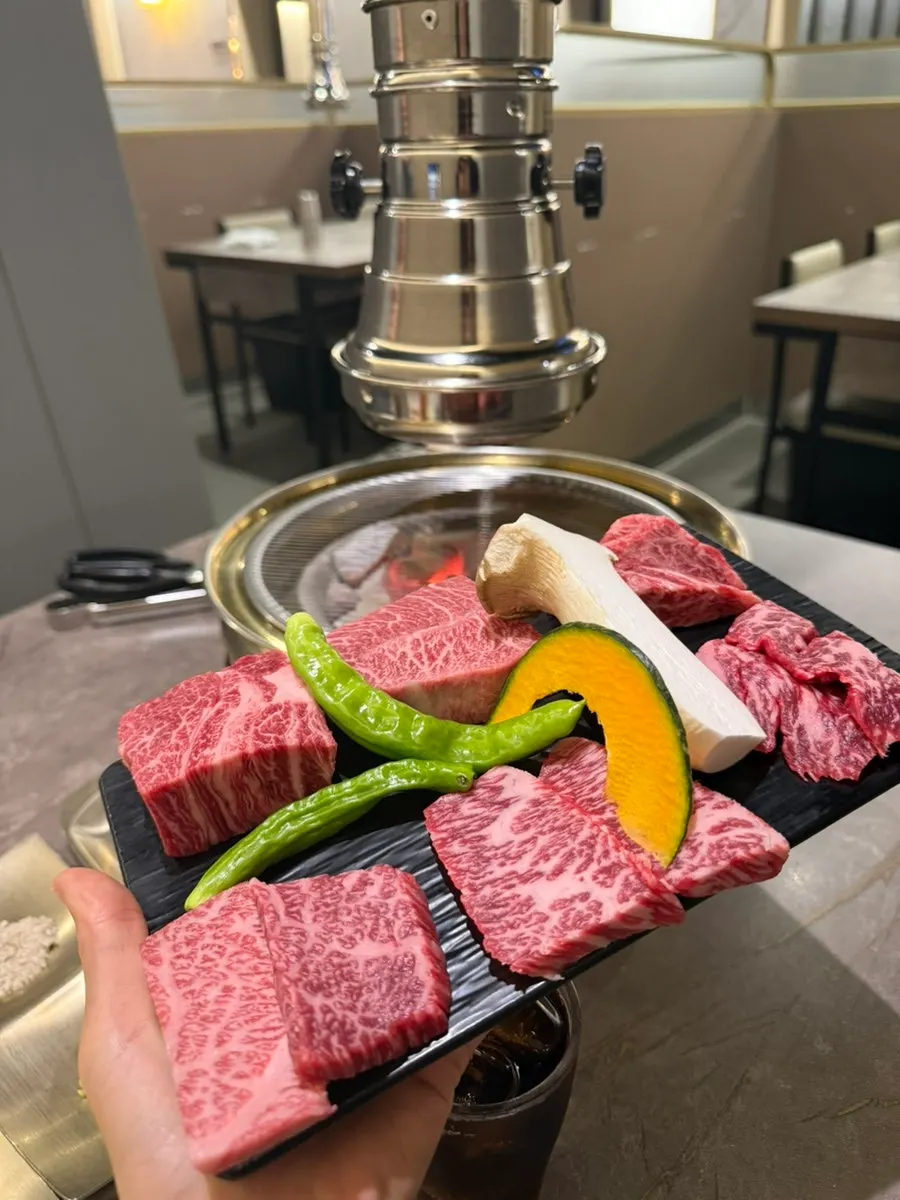Side dishes served with the hanwoo platter