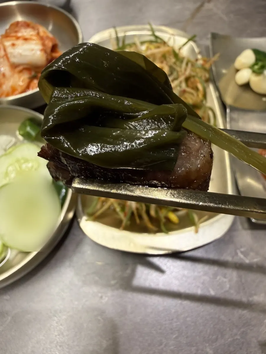 Grilled chuck flap with visible marbling