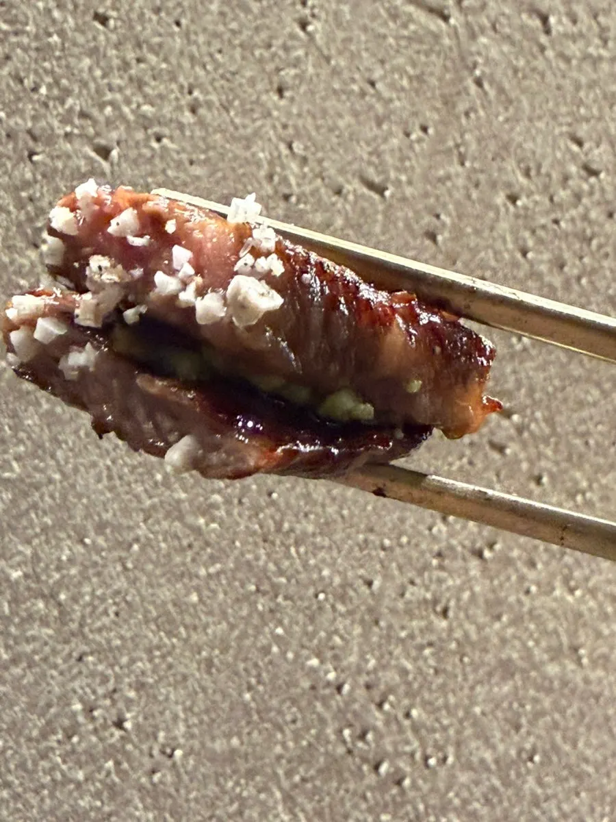 A piece of grilled hanwoo sirloin