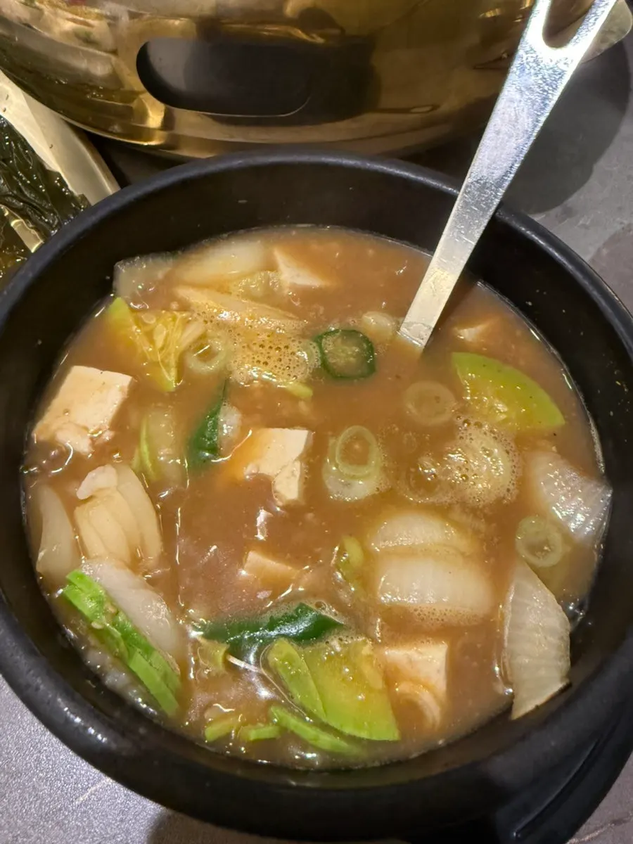 Complimentary doenjang sulbap