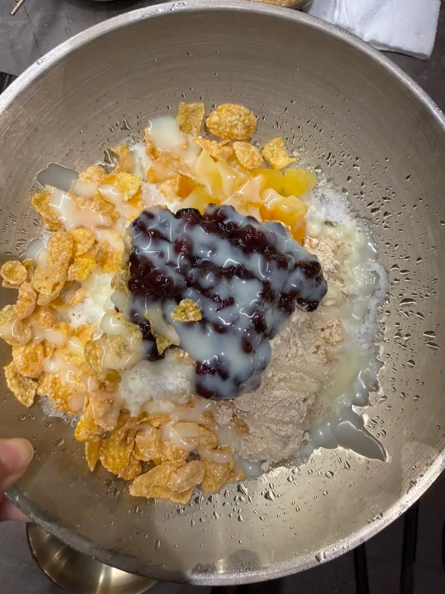 Close-up of a bowl of patbingsu