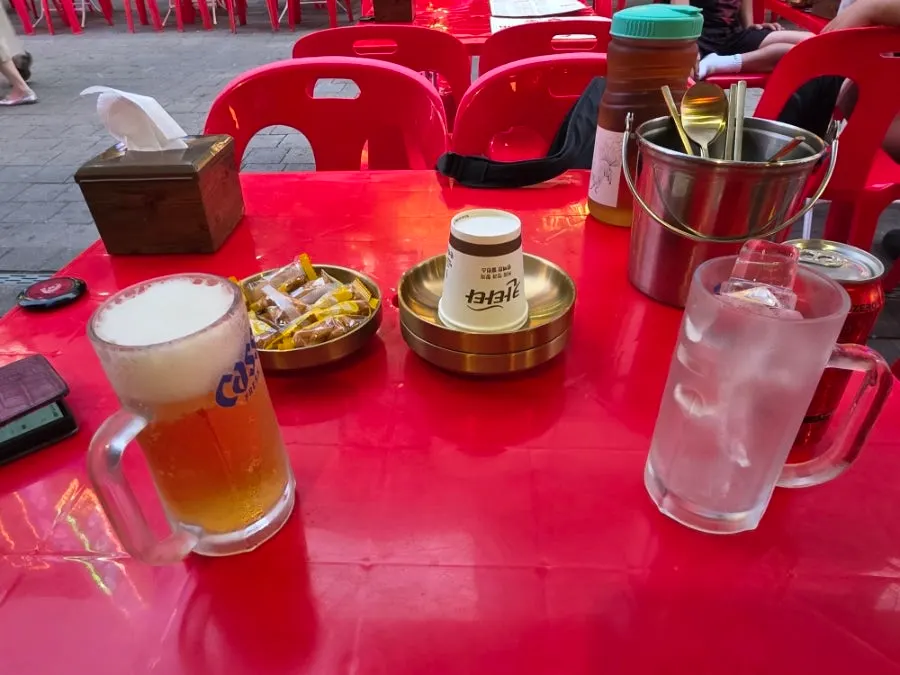 Outdoor table seating at Yeongpo