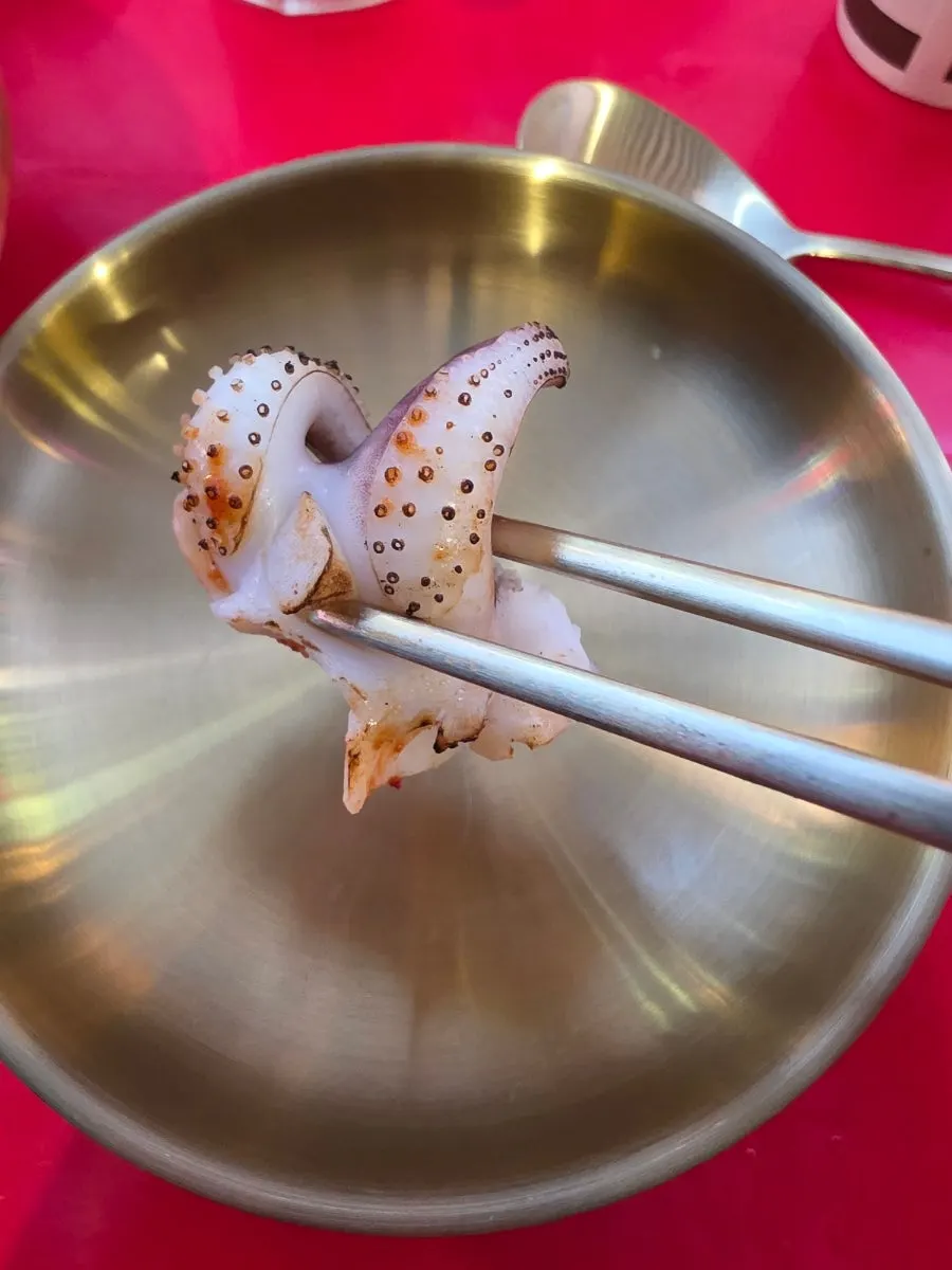 Vegetables and cuttlefish in the muchim