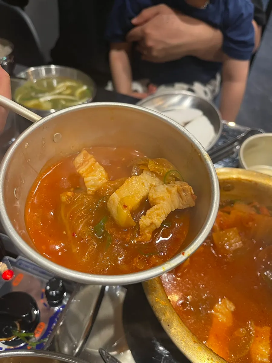 Bowl of rice served alongside the kimchi stew