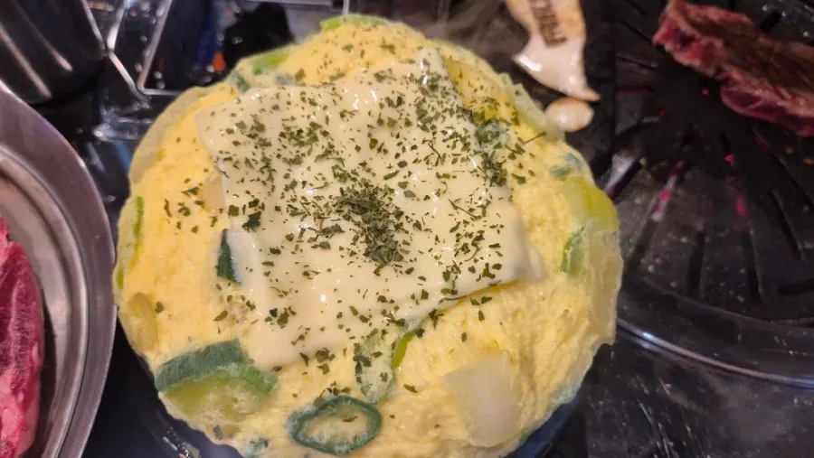 Cheese-topped egg custard
