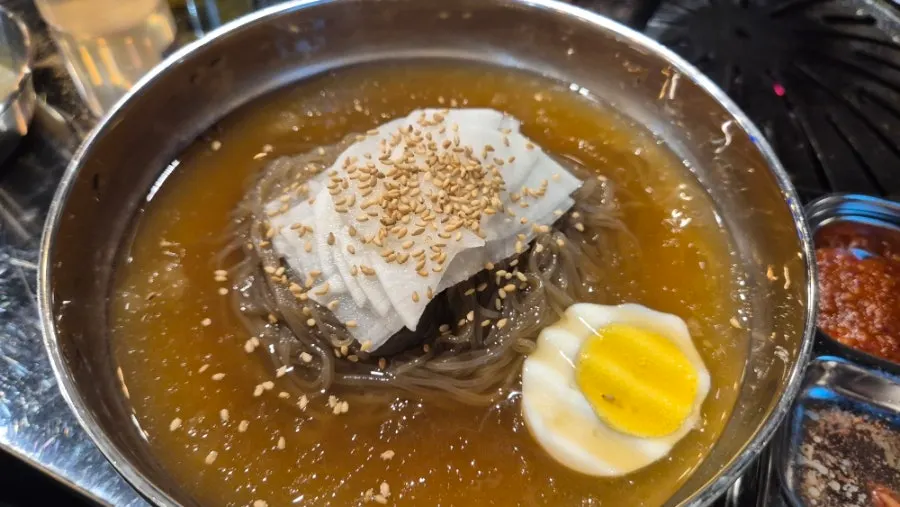 Cold noodles ordered to finish the meal