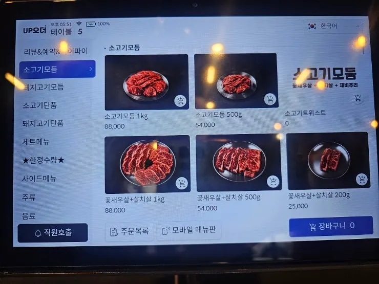 Sogogi Twist menu information screen