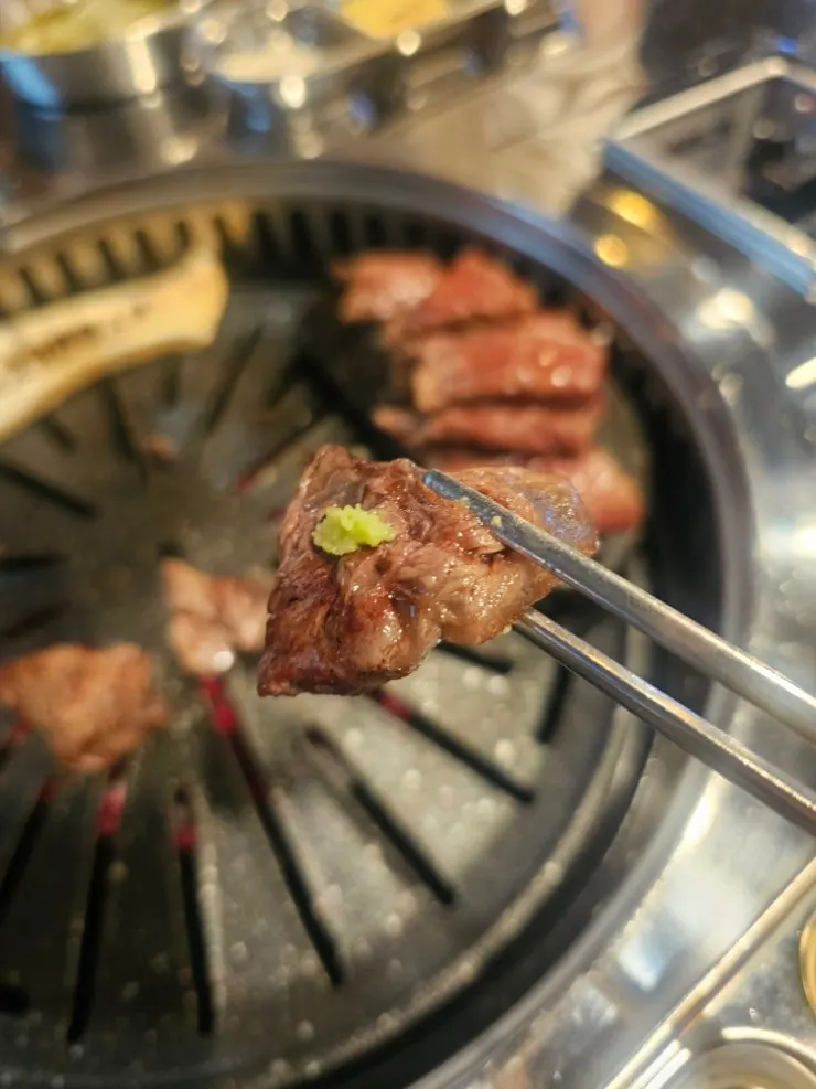 Close-up of grilled flap meat