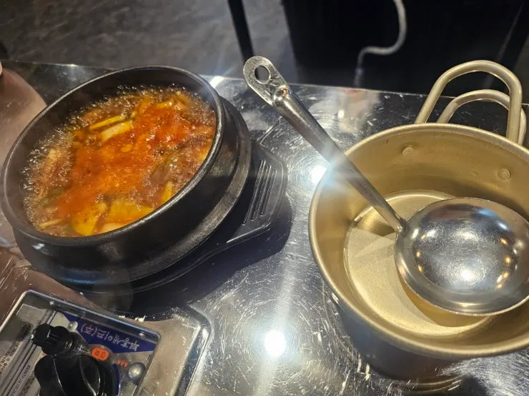 Doenjang jjigae bubbling away