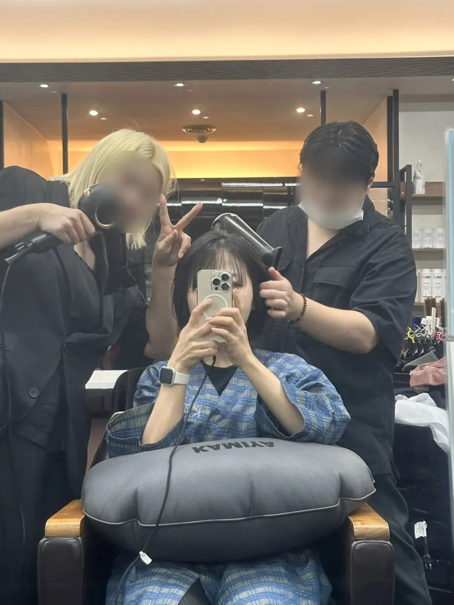 Finishing with blow-dry after the shampoo