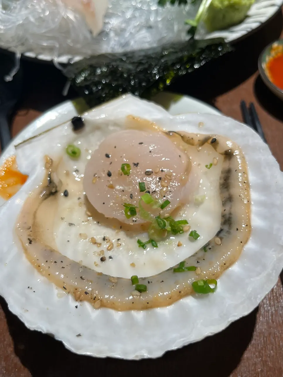 Plate of sea squirt and shellfish