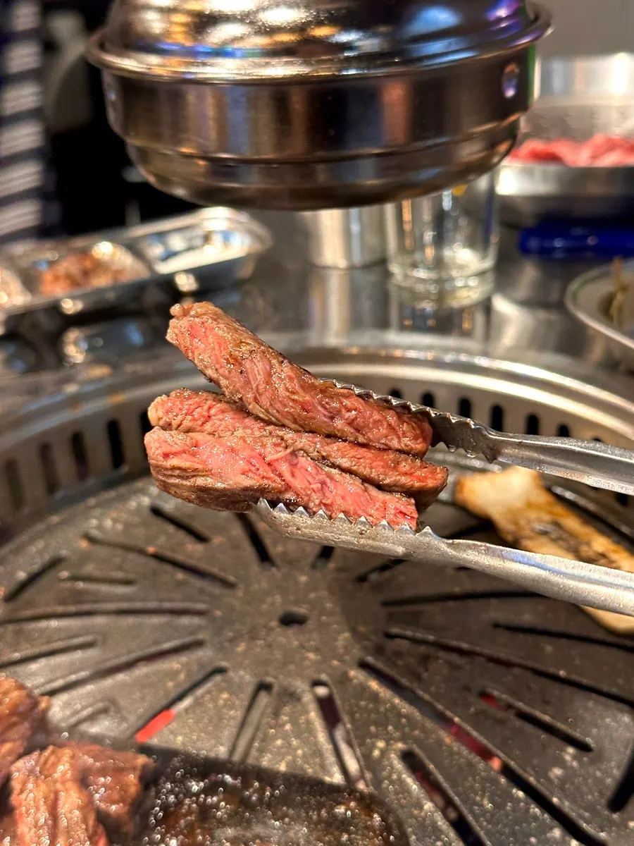 Assorted beef meal setting