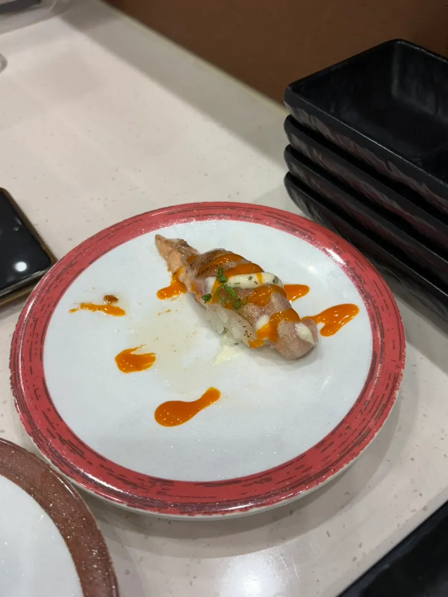 A sushi plate ordered from the menu