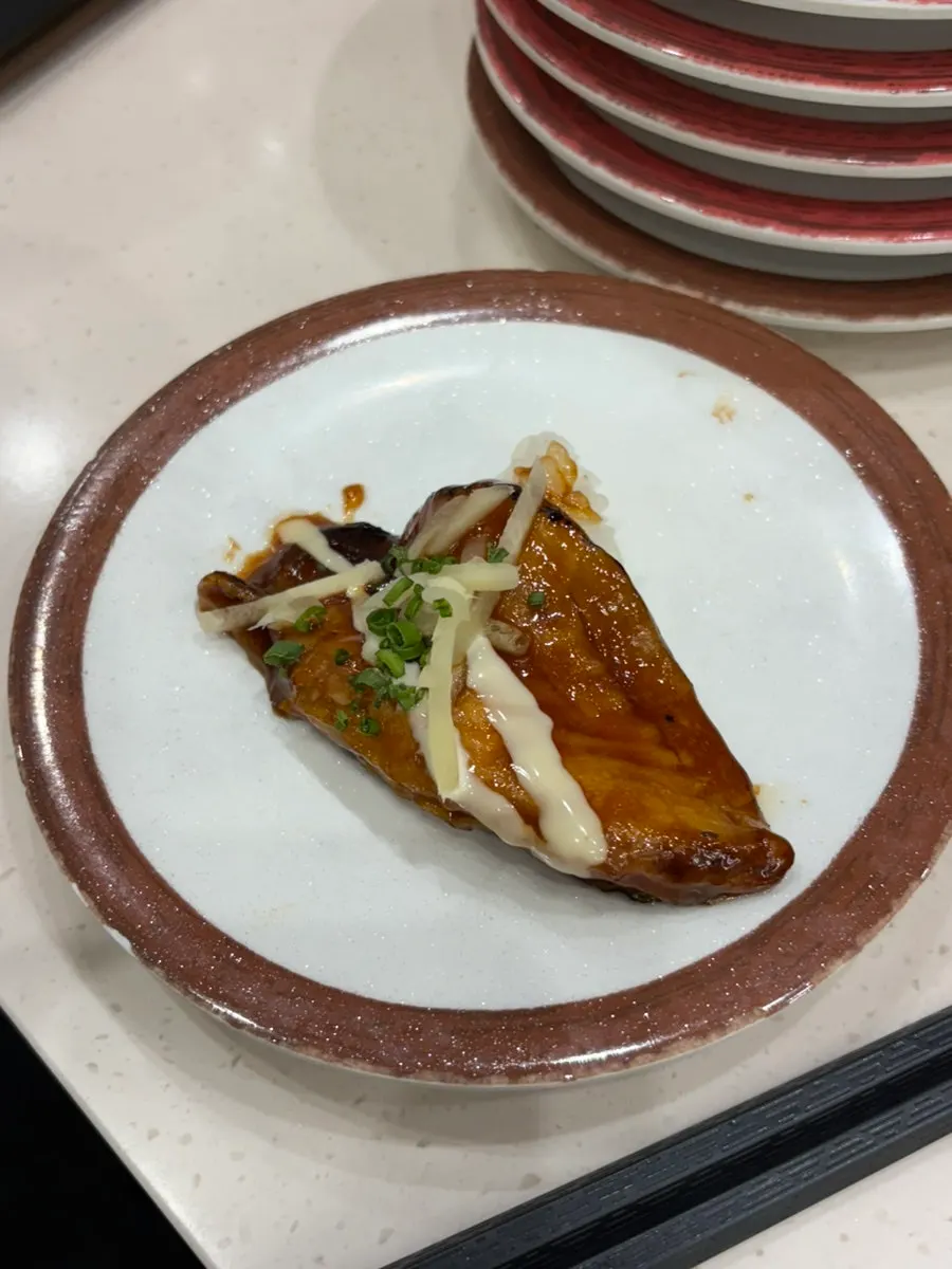 A collection of finished sushi plates