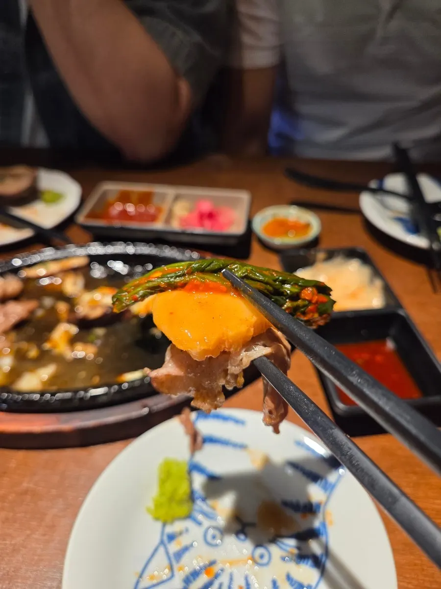 Jangheung butter pen shell and brisket ssamhap