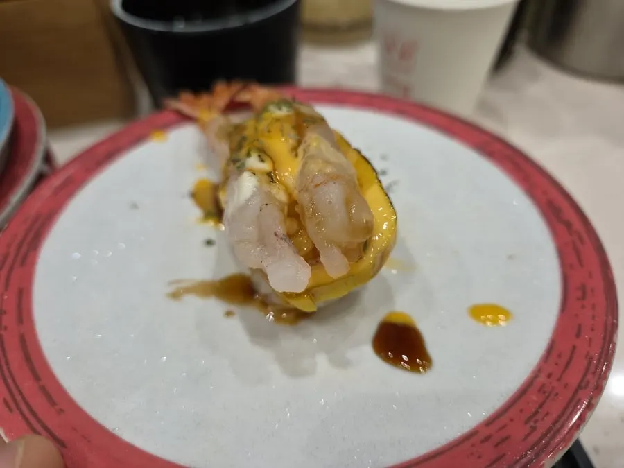 Close-up of beef tartare sushi