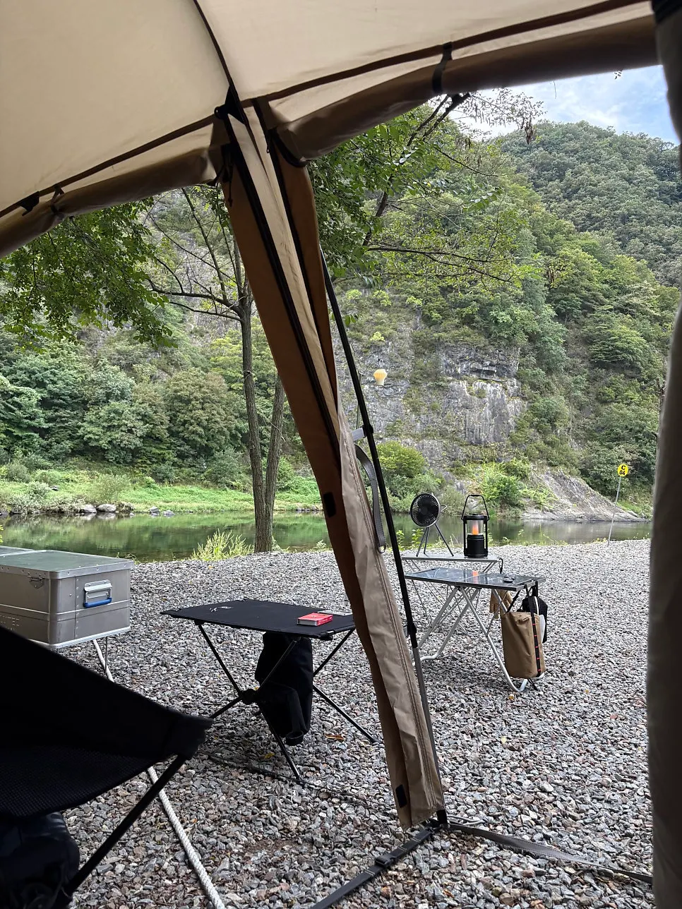 Riverside site at Maru Pension Camping Site where the long-term stay info came up