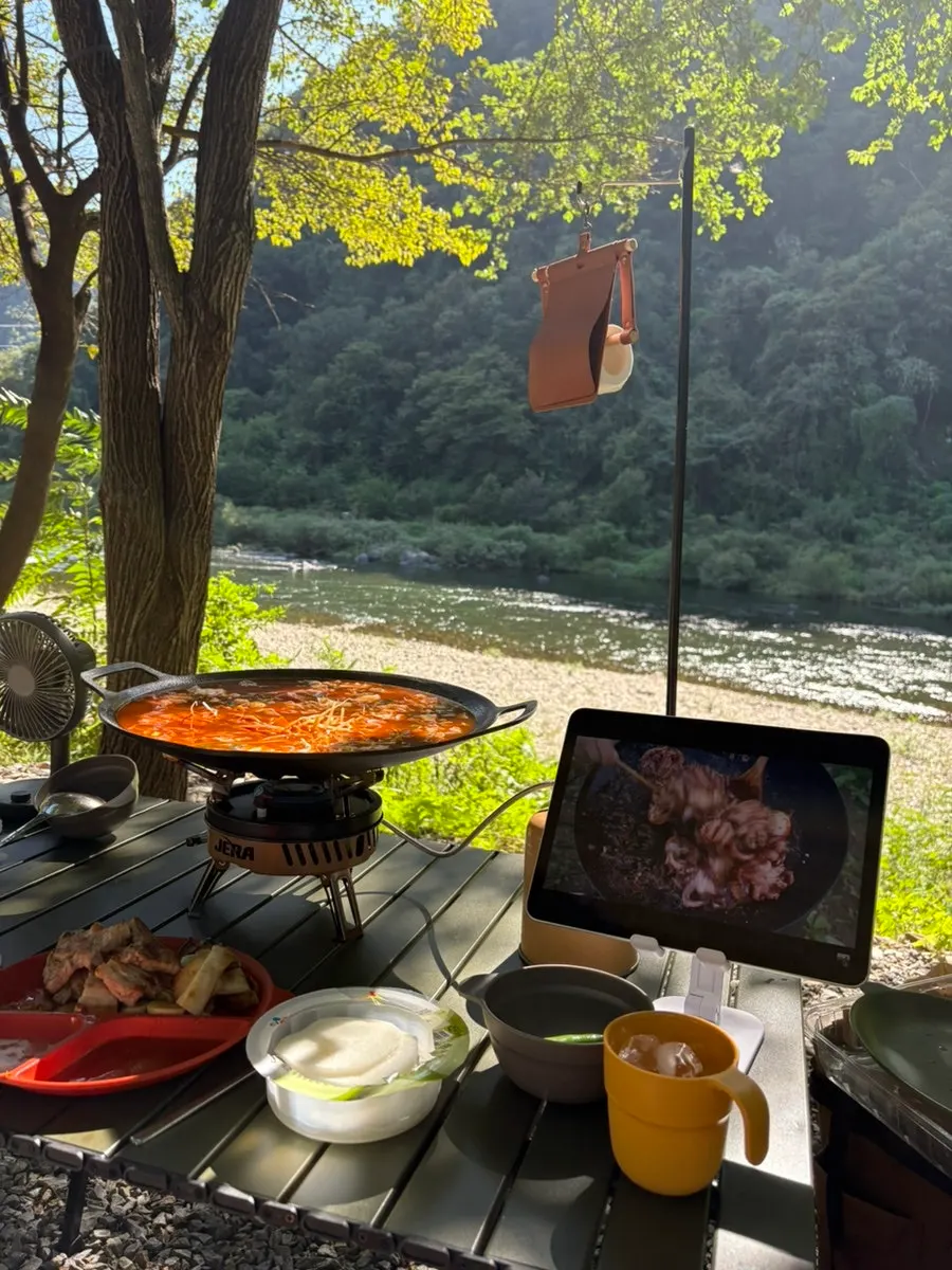 영월 캠핑 음식 준비 모습