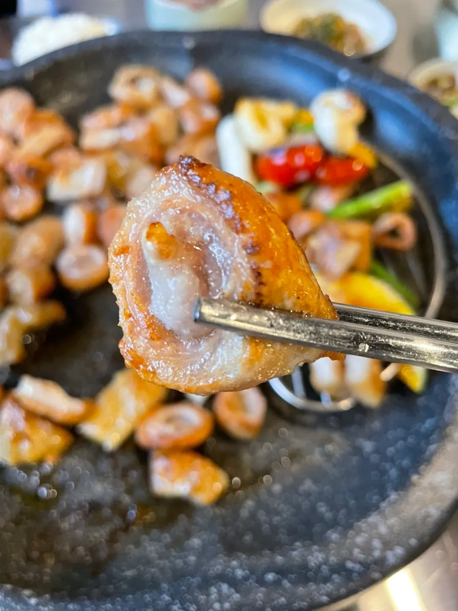 두툼한 특막창 자른 단면