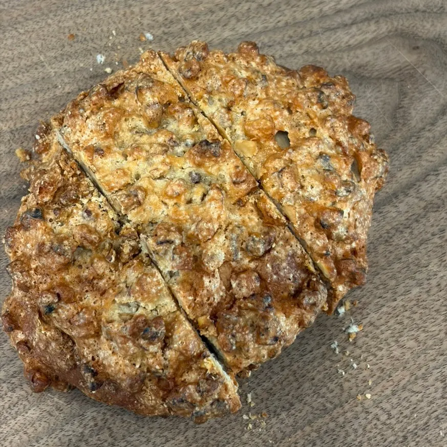 Walnut bread with a crisp exterior