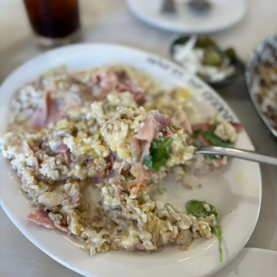 A spoonful of jambon truffle cream risotto