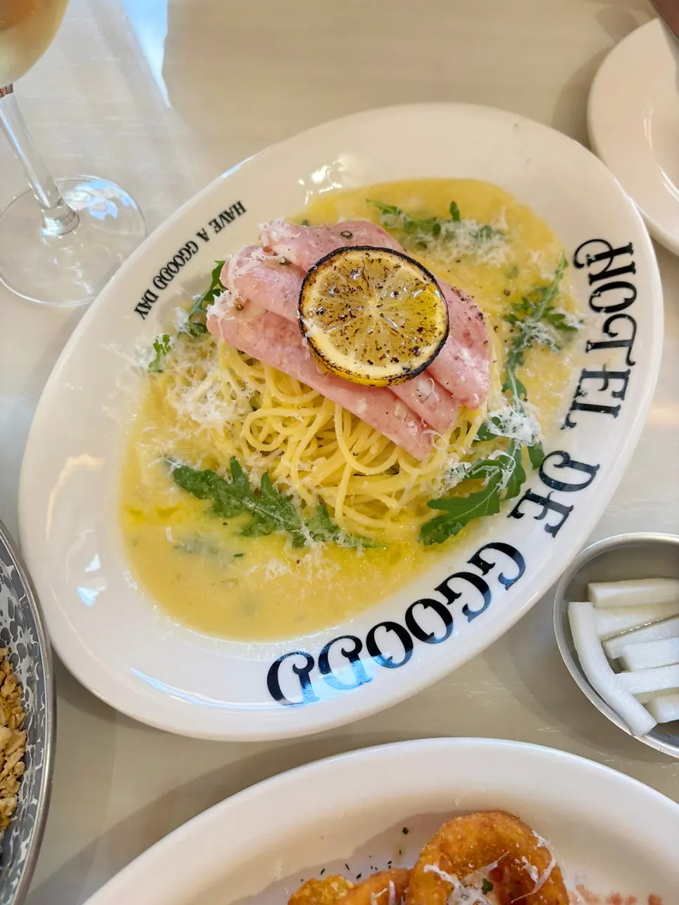Mortadella lemon butter pasta