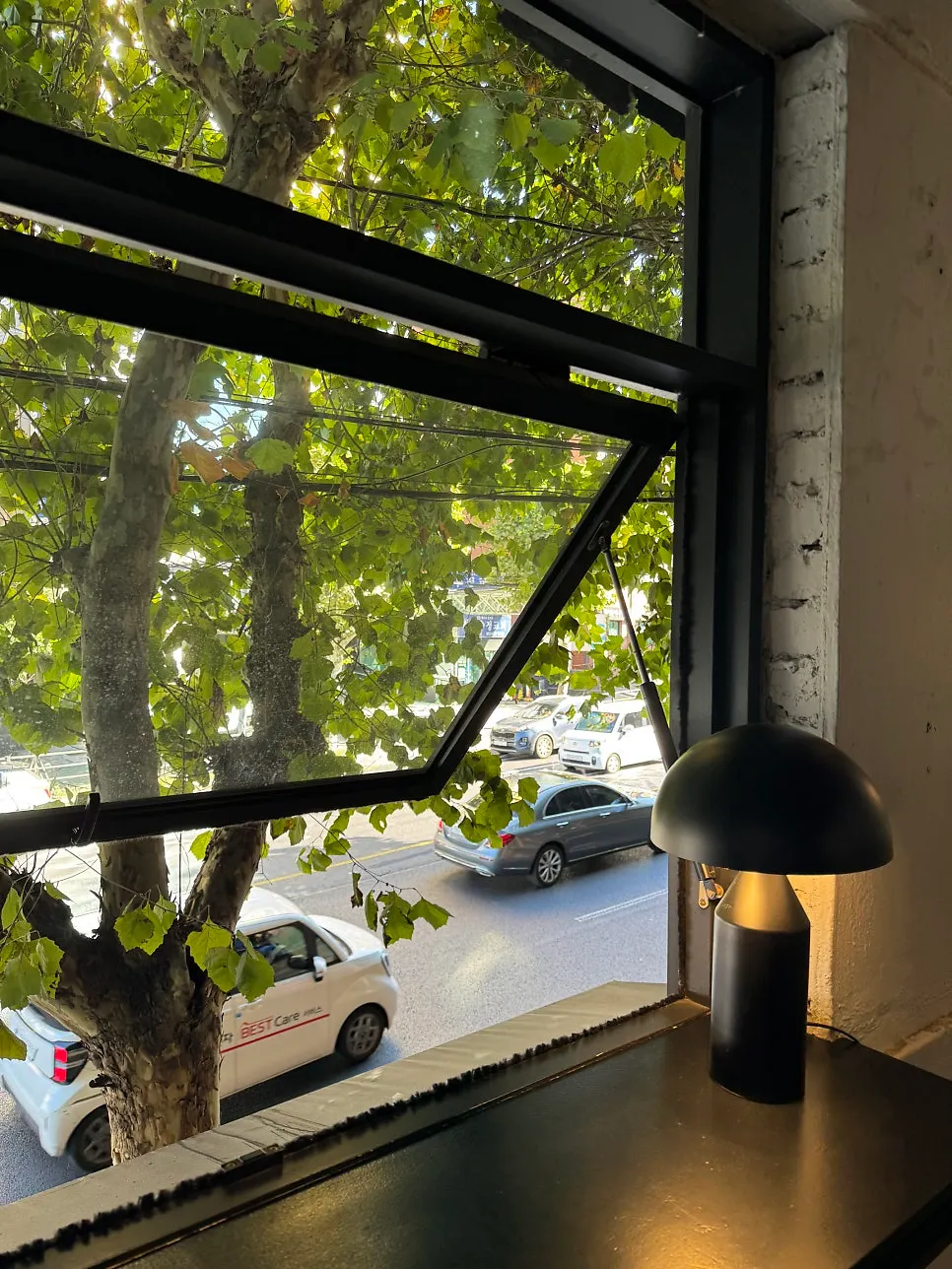Window seating at Central Site Yeonnam with coffee