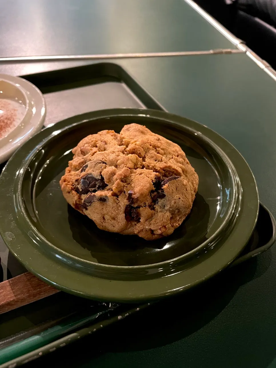 New York levain cookie with walnuts and chocolate