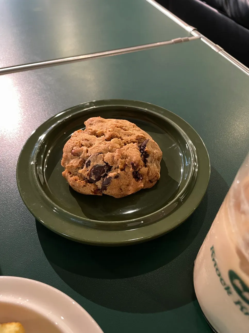 Levain cookie paired with caffe latte