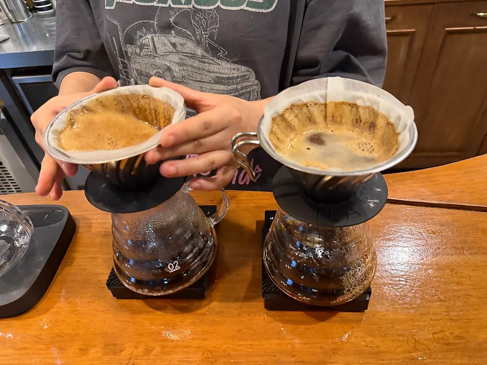 Two hand-drip coffees at Central Site Yeonnam