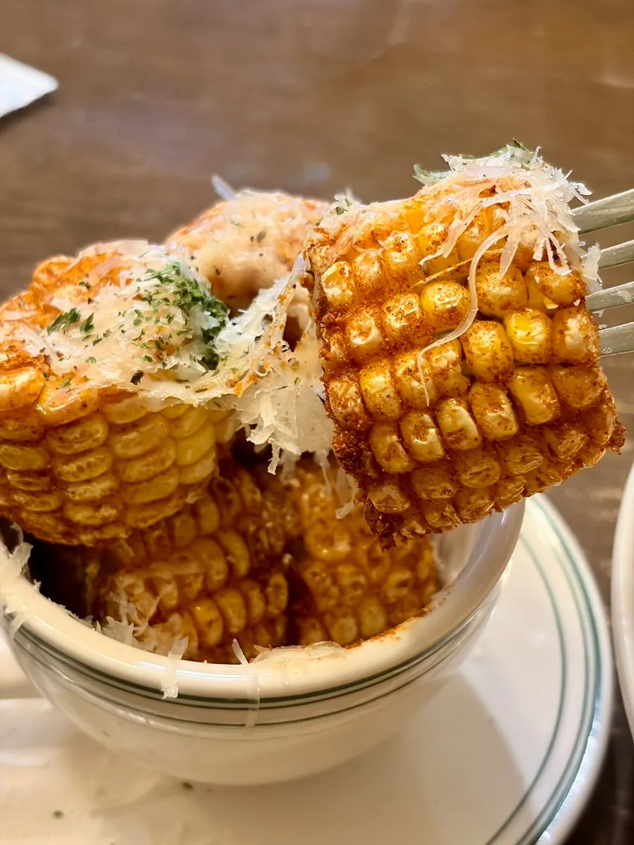 Close-up of a corn rib piece