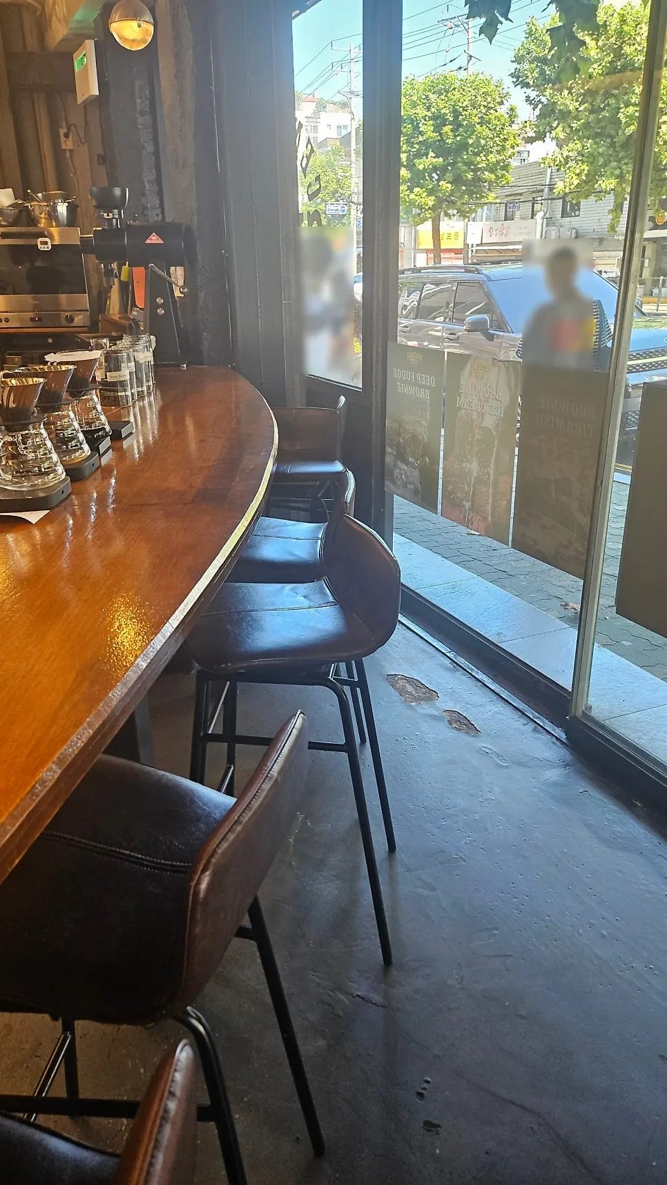 Bar counter where hand-drip coffee is brewed