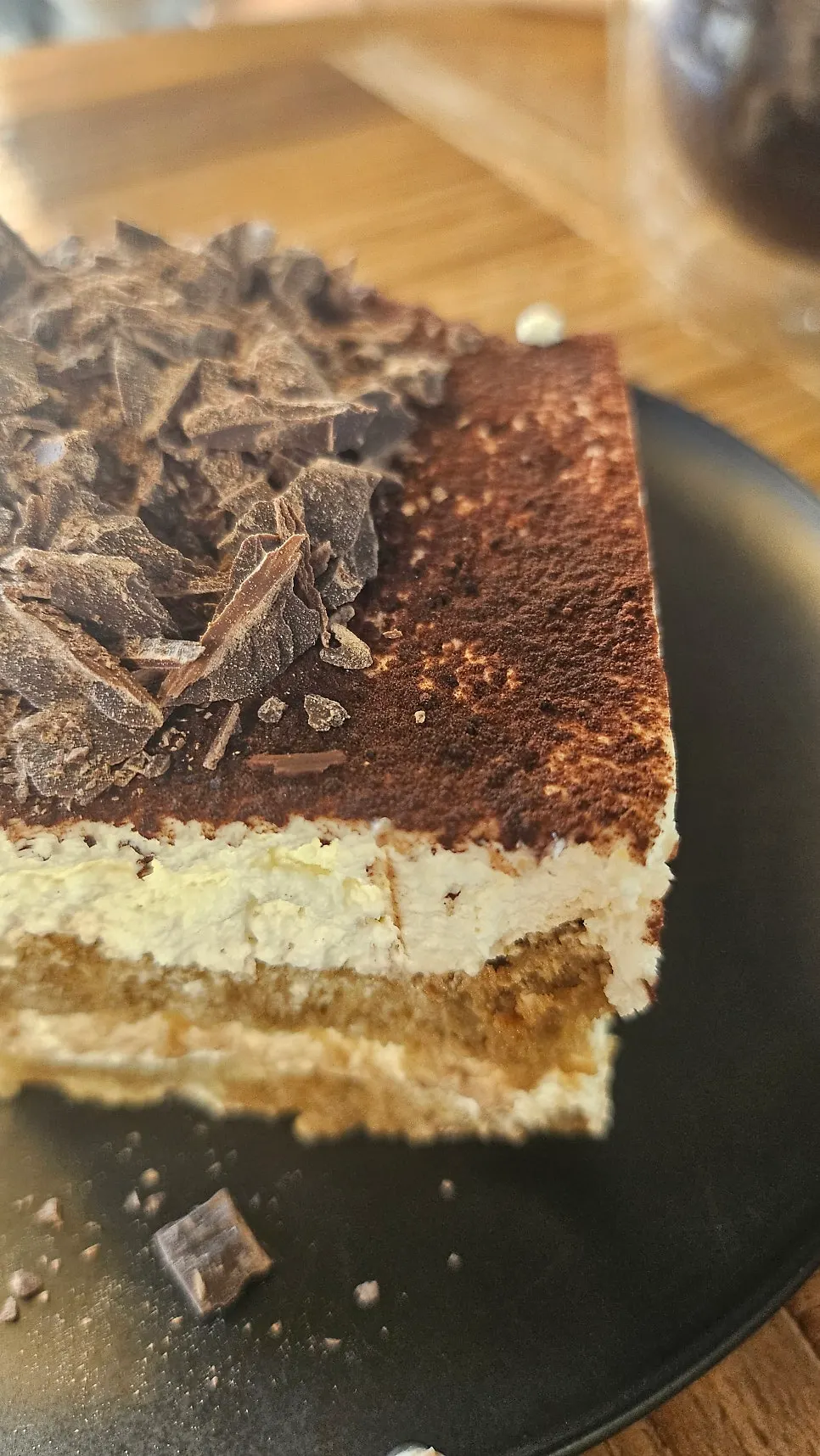 The tiramisu's cream and moist sponge layer