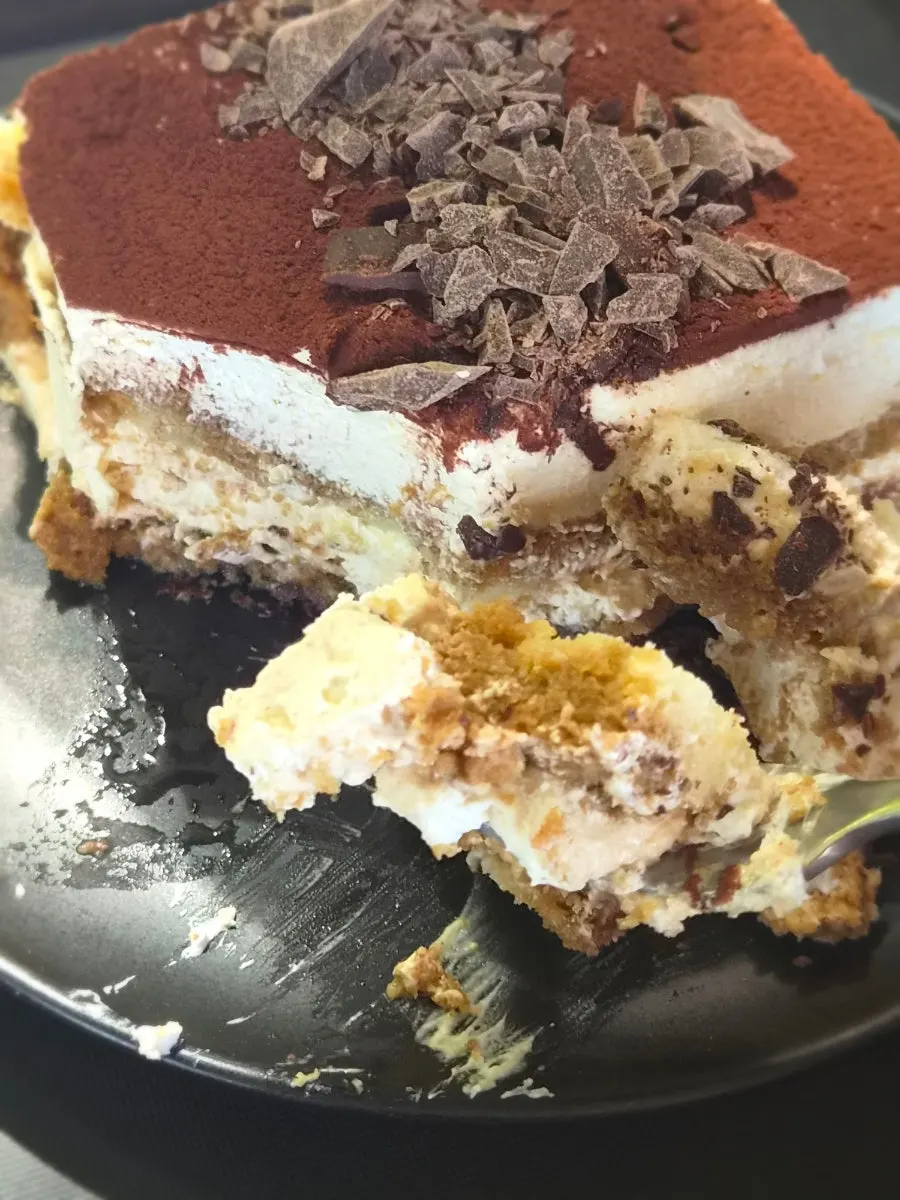 Tiramisu sponge moistened with espresso
