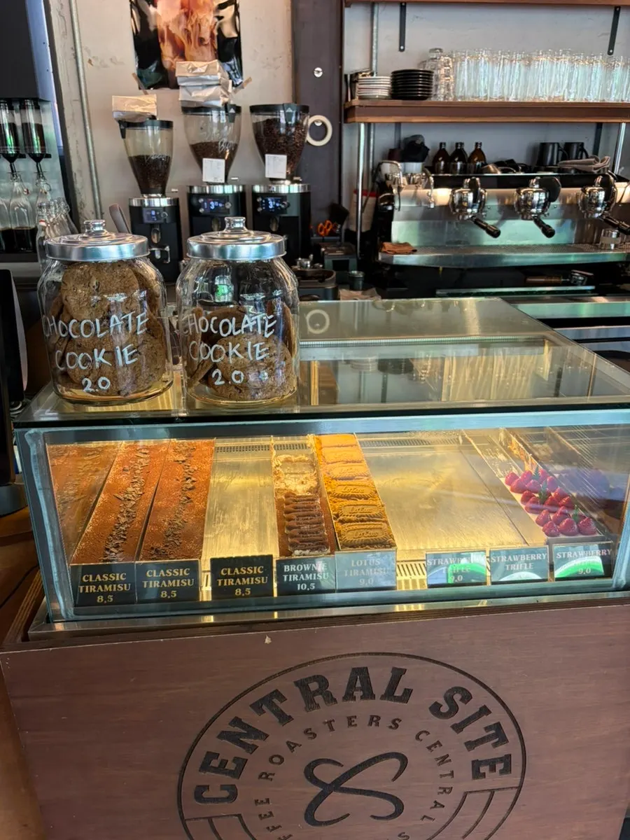 The menu board listing the seasonal hand-drip beans