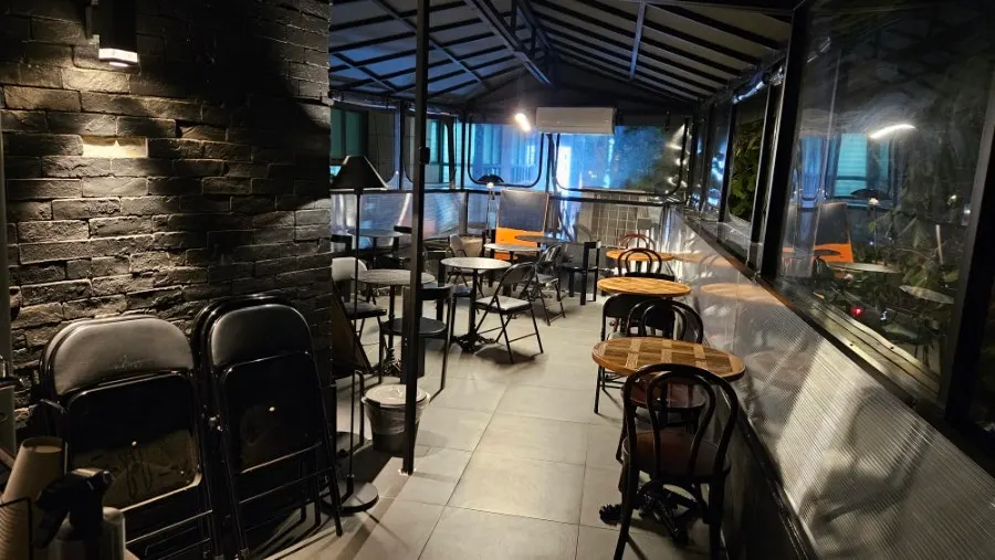 Upstairs seating at Central Site Yeonnam, good for conversation