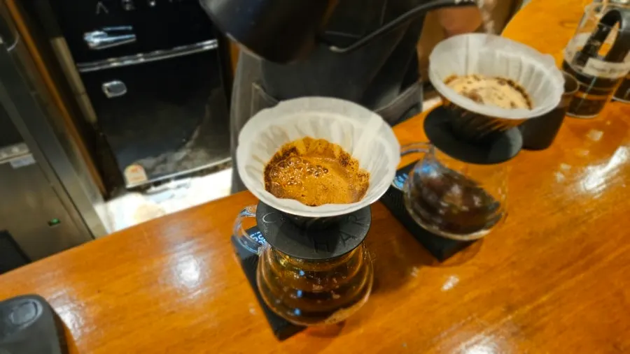 Seat at the bar during the brewing performance